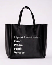 I Speak Fluent Italian Bucket Bag