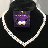 Pointed Pearl Necklace Set